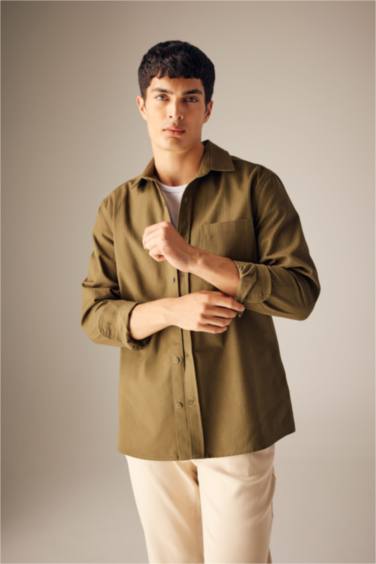 поло жаға мақта Ұзын жеңді көйлек