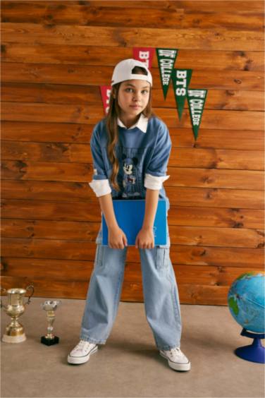 تيشيرت بناتي نص كم اوفر سايز بناتي من ديزني ميكي وميني