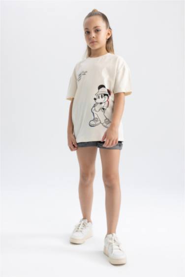 تي شيرت اوفر سايز بناتي من ديزني ميكي وميني