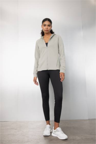 DeFactoFit Standard Fit Zippered Scuba Fabric Cardigan