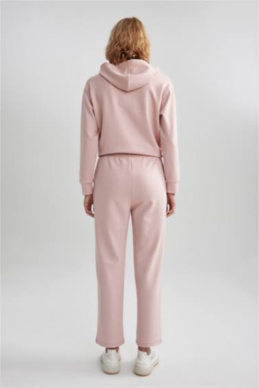 بنطلون رياضي قماش سكوبا قصة عادية برجل واسع ضيق