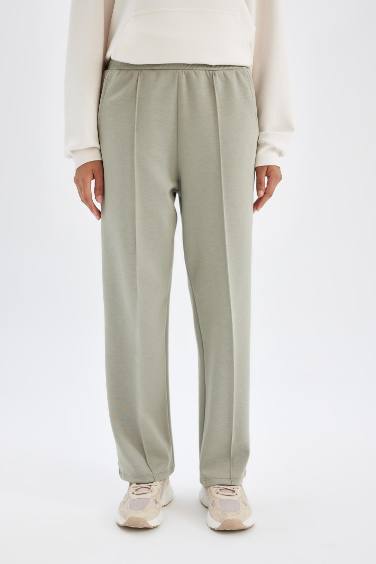 Sporcu Jogger İnce Eşofman Altı Basic Düz Standart Fit Geniş Paça Skuba Dalgıç Kumaş