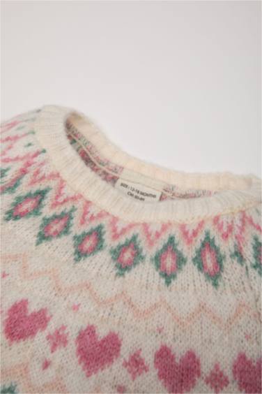 Pull en tricot à Col Rond et coupe régulière pour BéBé Fille