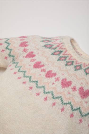 Pull en tricot à Col Rond et coupe régulière pour BéBé Fille