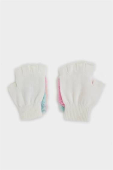 Girl Knitwear Embroidered Gloves