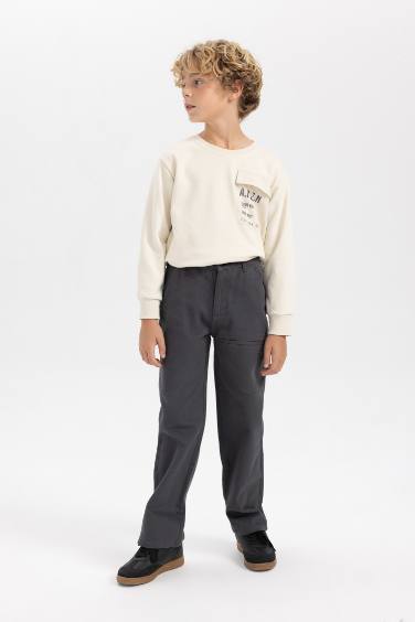 Boy Loose Fit Gabardine Trousers