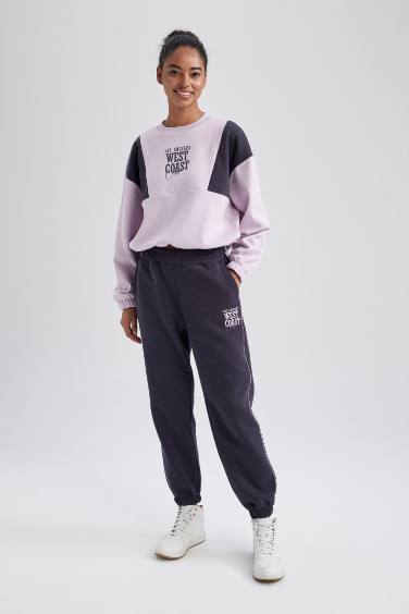 Standard Fit With Pockets Thick Sweatshirt Fabric Trousers