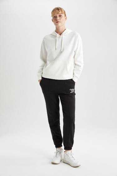 Standard Fit With Pockets Thick Sweatshirt Fabric Trousers