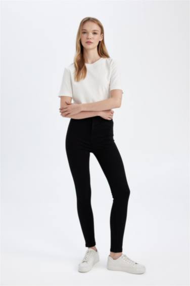 Джинсы Skinny Fit узкого кроя с высокой талией