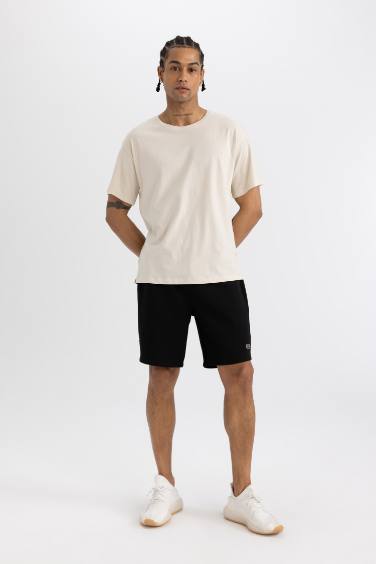 DeFactoFit Standard Fit Crest Printed T-Shirt