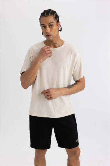 DeFactoFit Standard Fit Crest Printed T-Shirt