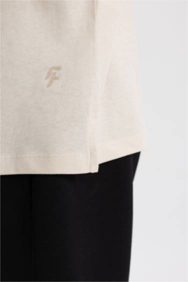 DeFactoFit Standard Fit Crest Printed T-Shirt