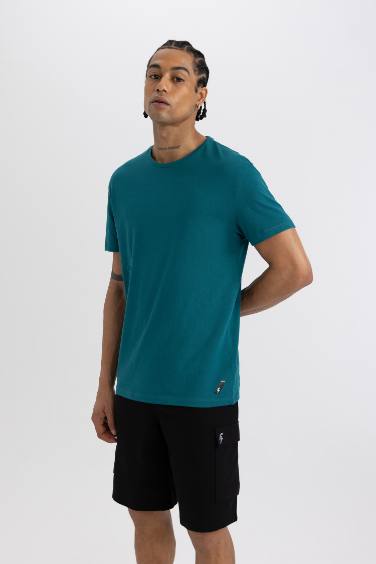 DeFactoFit Standard Fit Crest Printed T-Shirt