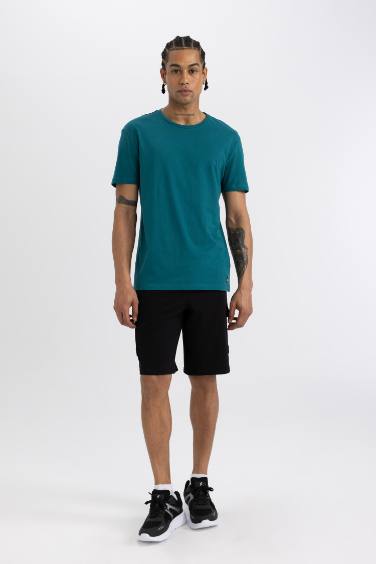 DeFactoFit Standard Fit Crest Printed T-Shirt