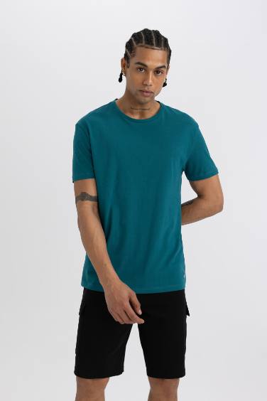 DeFactoFit Standard Fit Crest Printed T-Shirt