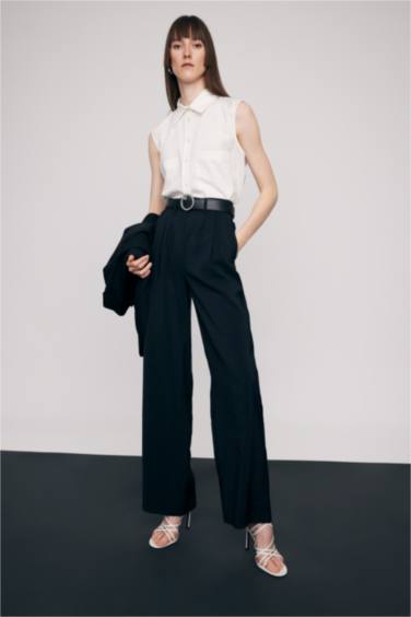 Chemise Oversize Sans Manches Modal Col de Chemise