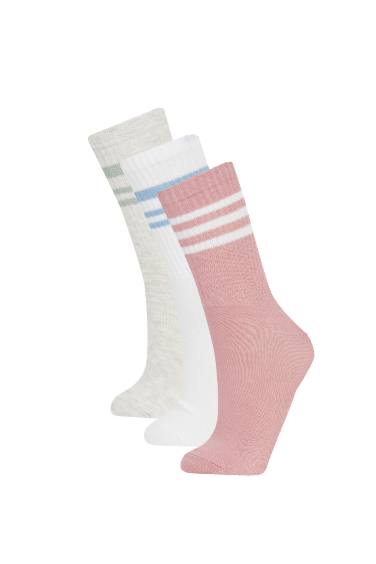 Women 3 Piece Cotton Long Socks