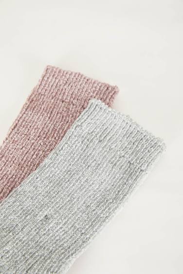 جوارب طويلة قطن نسائي - قطعتين