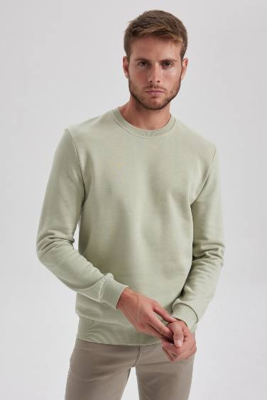 Regular Fit Crew Neck Basic Sweatshirt