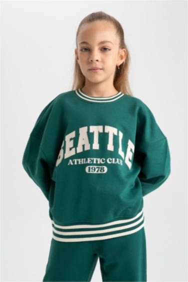 Oversize Fit Crew Neck Sweatshirt