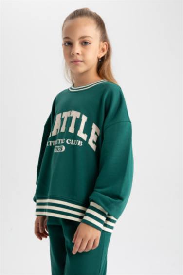 Oversize Fit Crew Neck Sweatshirt