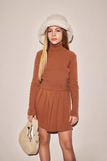 Girl Regular Fit Turtleneck Pullover