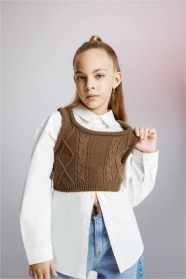 Свитер стандартного кроя для девочек