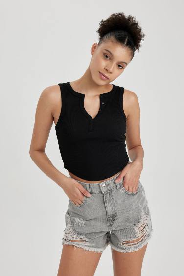 Crop top sans manches coupe slim