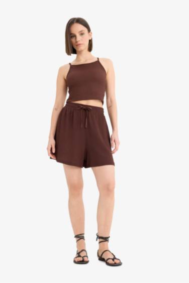 Loose Fit Crepe Shorts