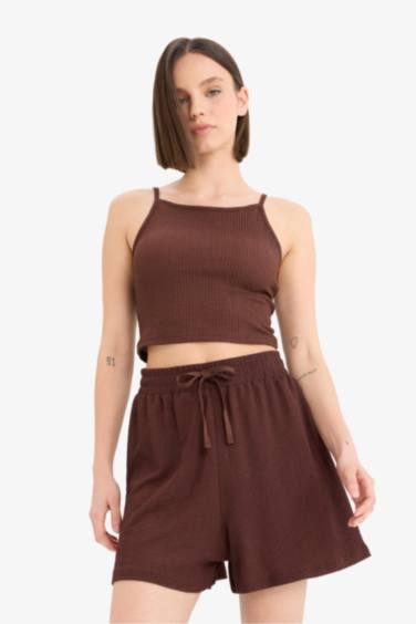 Loose Fit Crepe Shorts