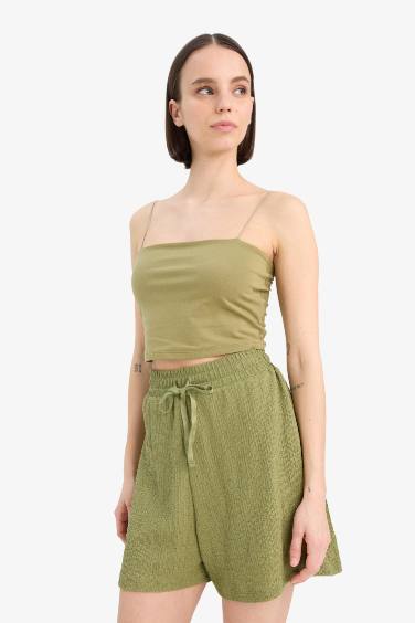 Loose Fit Wrinkled Shorts