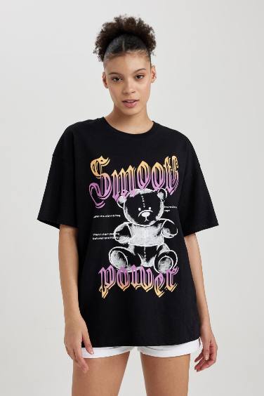 T-Shirt Oversize À Manches Courtes Imprimé