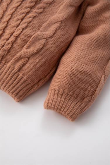 Baby Girl Crew Neck Pullover Bottom Knitted 2 Piece Set