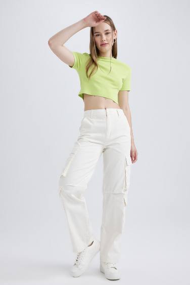 Coool Straight Fit Cargo Gabardine Trousers