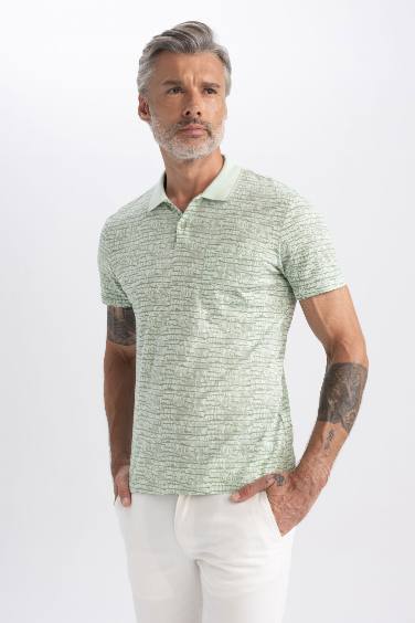 Modern Fit Printed Polo Short Sleeve T-Shirt