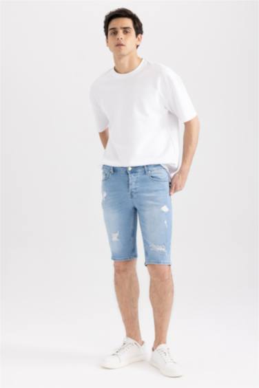 Slim Fit Denim Bermuda