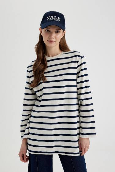 Regular Fit Crew Neck Striped T-Shirt Tunic