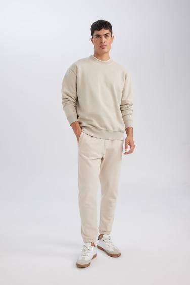 Jogger Eşofman Altı Standart Fit Basic Düz Beli Bağcıklı Lastikli Paça Cepli