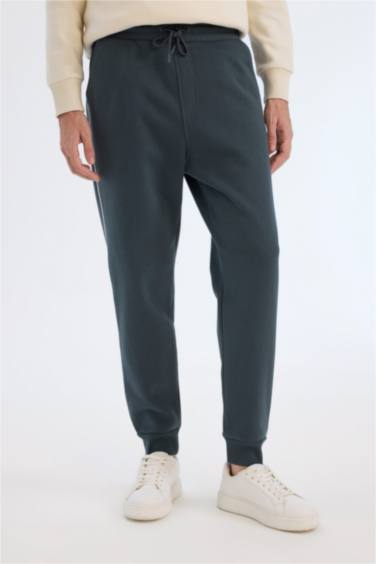 Regular Fit Beli Bağcıklı Lastikli Paça Cepli Basic Düz Kalın Jogger Eşofman Altı