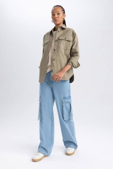 Туника рубашка с длинным рукавом из 100% хлопка