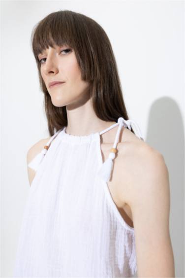 Halter Neck Regular Fit Sleeveless Blouse