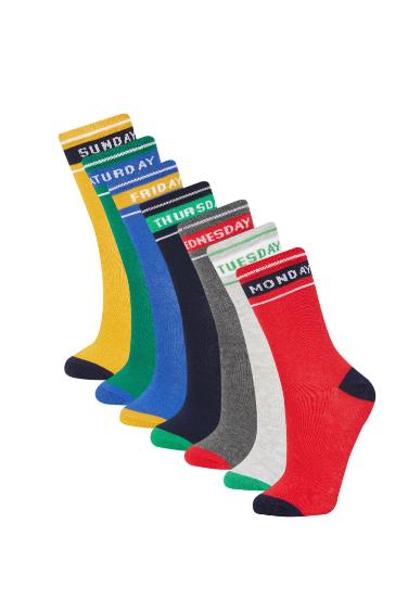 Boy 7 Piece Cotton Long Socks