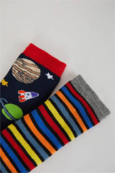 Зимние носки из хлопка для мальчиков, 2 пары