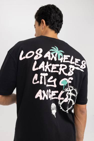 DeFactoFit NBA Los Angeles Lakers Licensed Oversize Fit Crew Neck T-Shirt