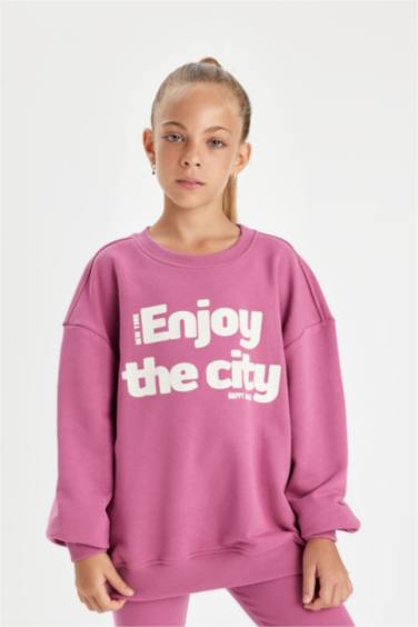 Ensemble Sweatshirt imprimé et leggings pour Fille