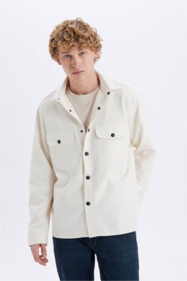 Relax Fit Buttoned Pocket Long Sleeve Shirt