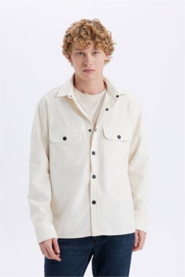 Relax Fit Buttoned Pocket Long Sleeve Shirt