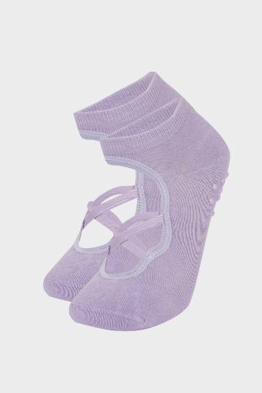 Kadın Kaydırmaz Taban 2'li Pamuklu Babet Çorap