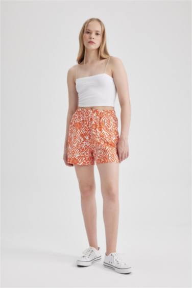 Regular Fit Floral High Waist Shorts