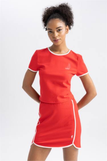 DeFactoFit Crop Crew Neck Sports T-Shirt